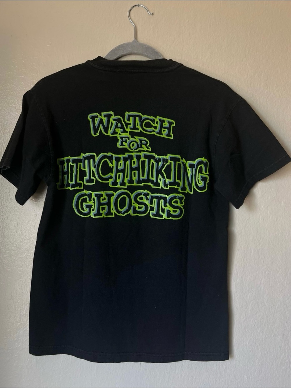 Disney Black Haunted Mansion Tee with Neon Green & Blue Graphic - Picture 5 of 8